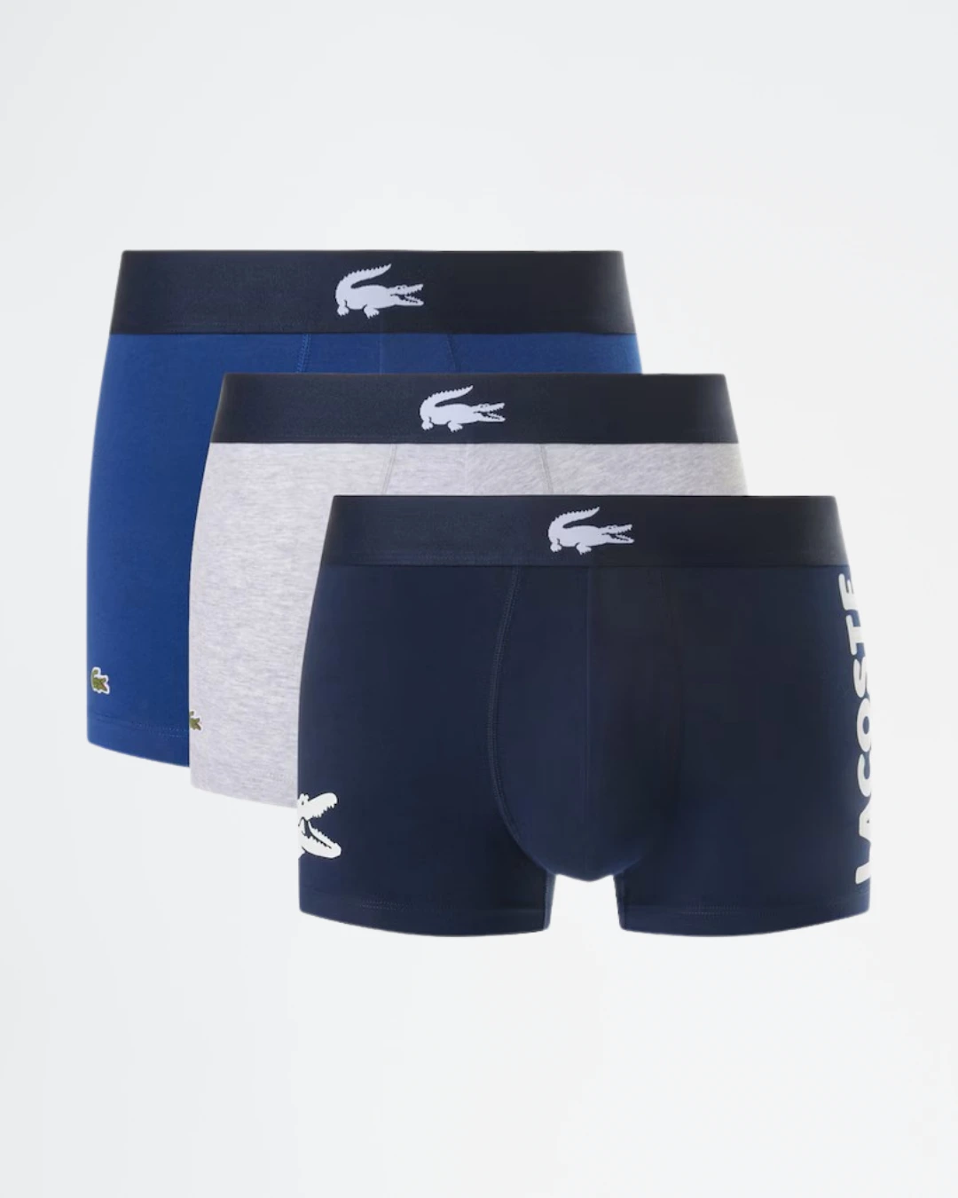 Pack de 3 calzoncillos Lacoste en algodón elástico.