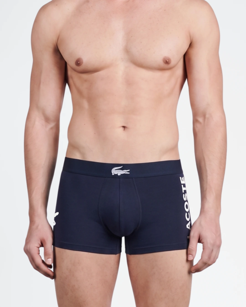 Pack de 3 calzoncillos Lacoste en algodón elástico color marine.