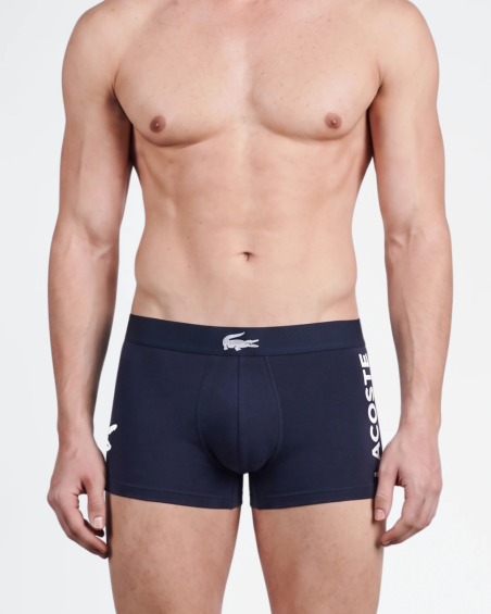 Pack de 3 calzoncillos Lacoste en algodón elástico color marine.