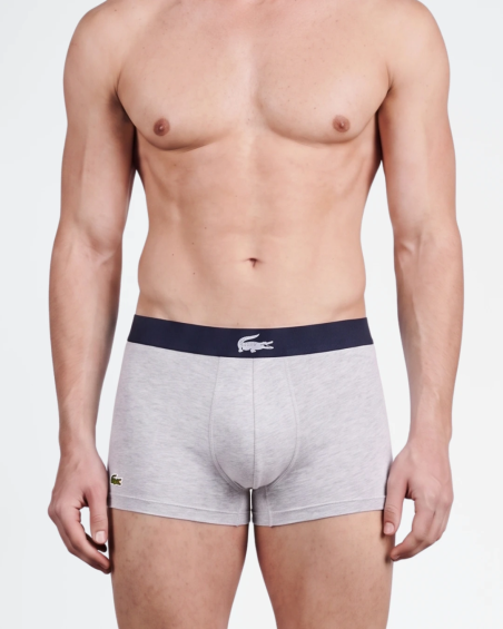 Pack de 3 calzoncillos Lacoste en algodón elástico color gris.