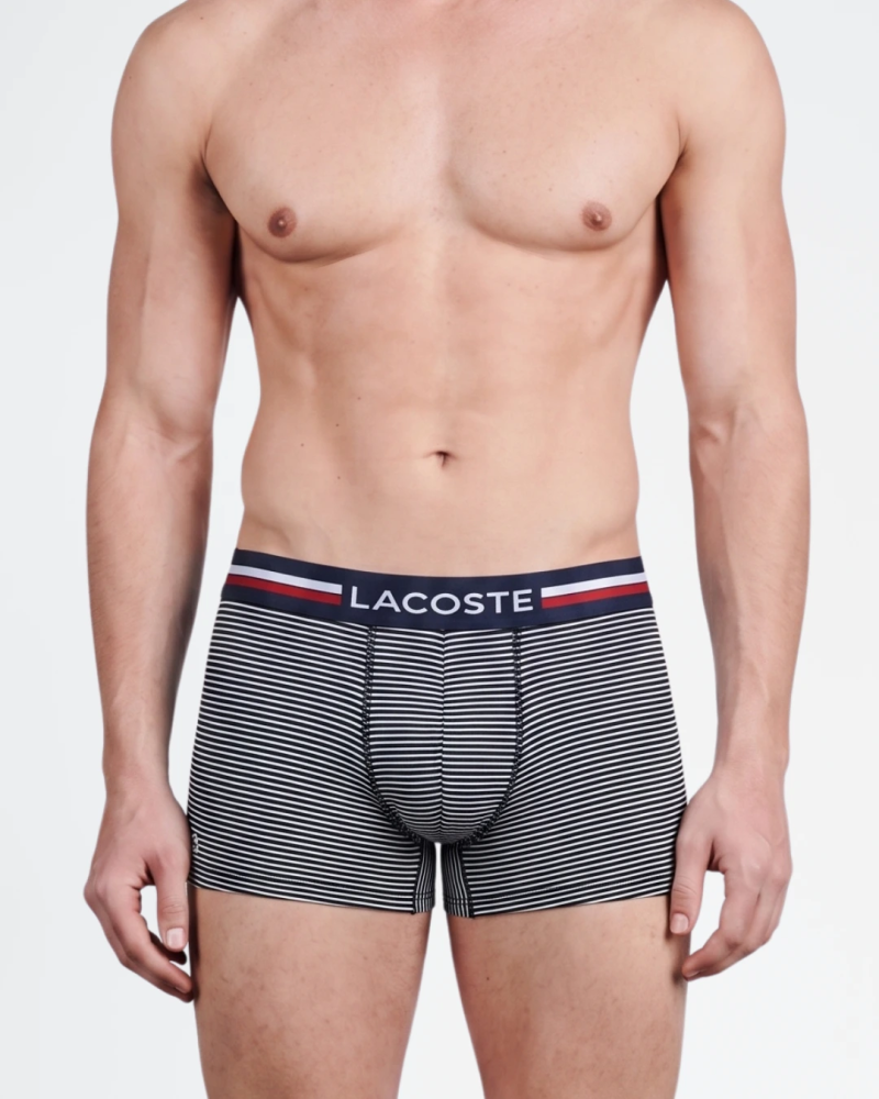 Pack de 3 calzoncillos Lacoste en algodón elástico.