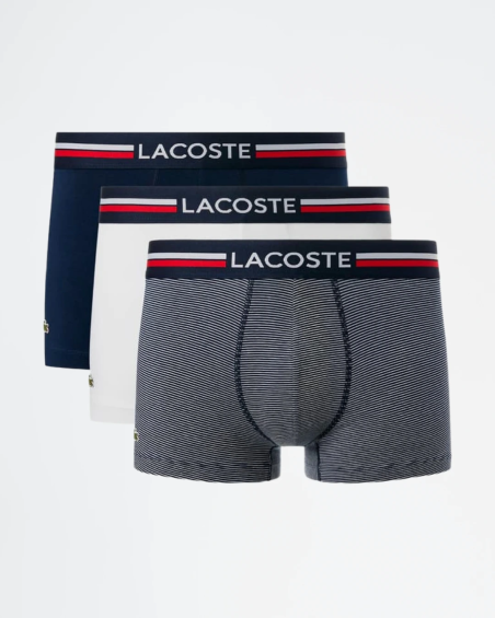 Pack de 3 calzoncillos Lacoste en algodón elástico.