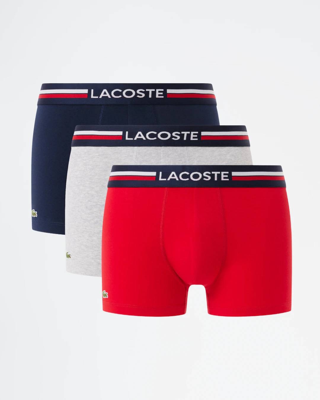 Pack de 3 calzoncillos Lacoste en algodón elástico.