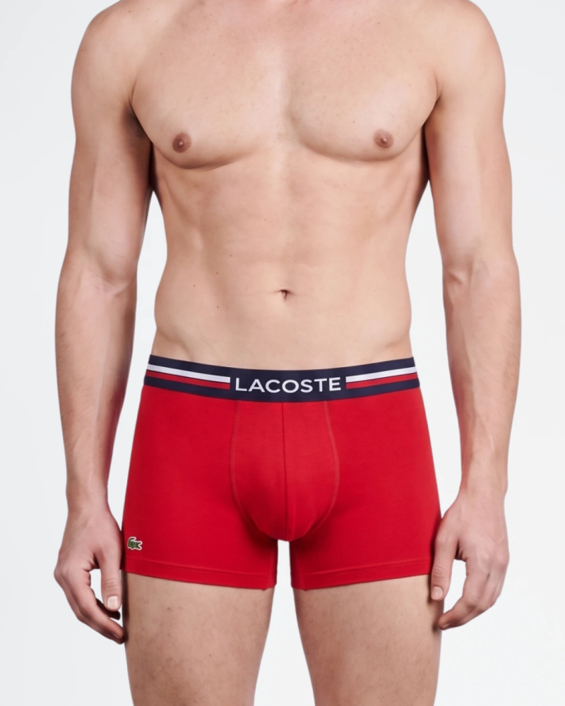 Pack de 3 calzoncillos Lacoste en algodón elástico.