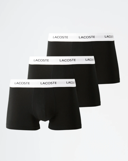 Pack de 3 slips Lacoste en algodón elástico color negro.