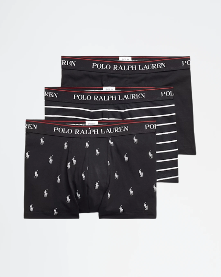 Pack de 3 bóxers Polo Ralph Lauren en algodón elástico.