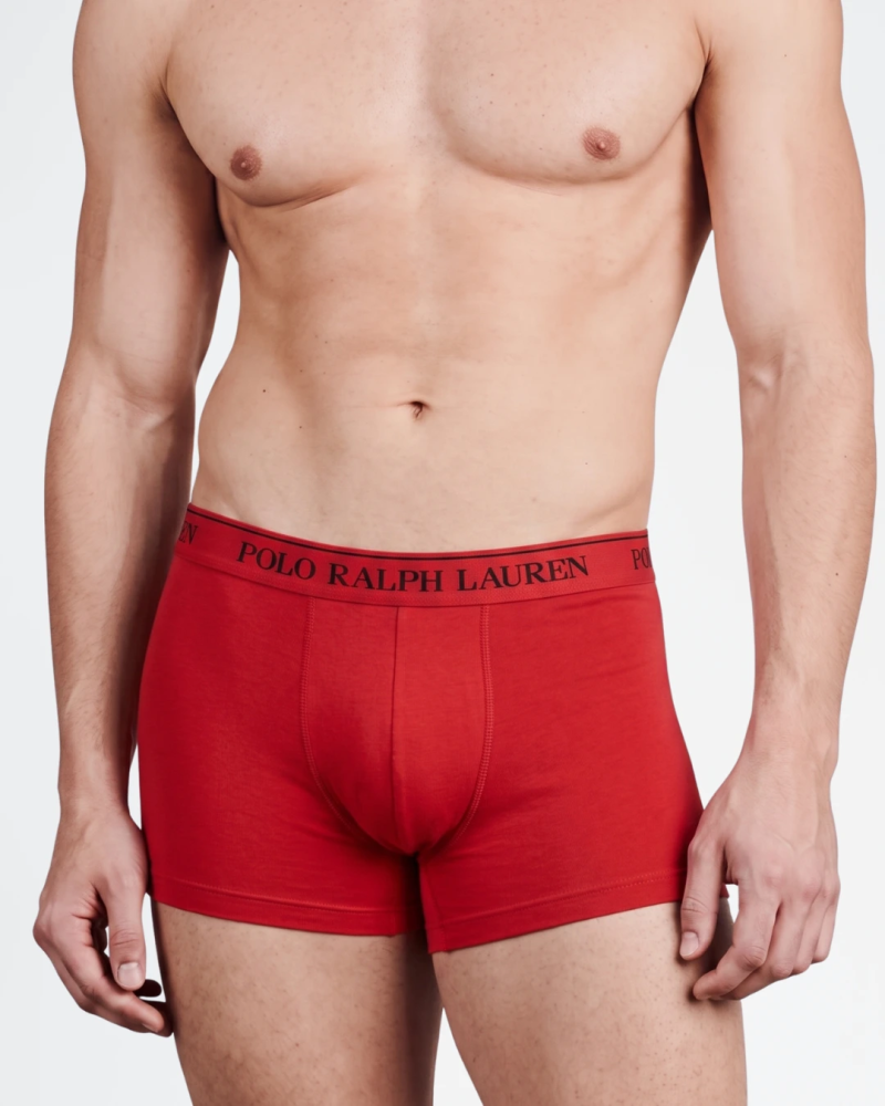 Pack de 3 bóxers Polo Ralph Lauren en algodón elástico color rojo.