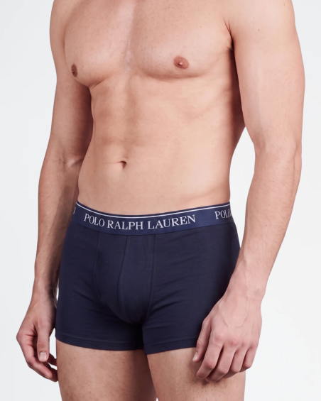 Pack de 3 bóxers Polo Ralph Lauren en algodón elástico color azul marino.