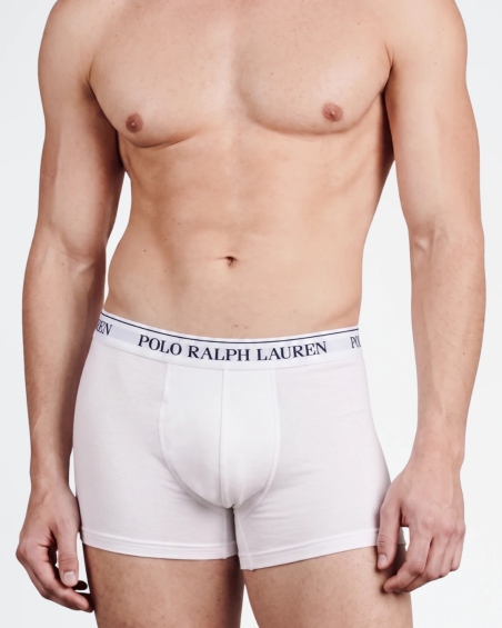 Pack de 3 bóxers Polo Ralph Lauren en algodón elástico color blanco.