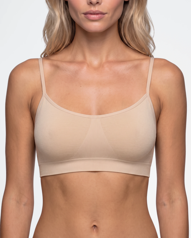 Top Bmy de bambú sin aros con tirantes finos.