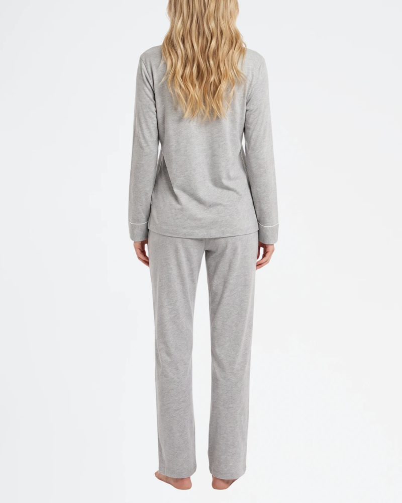Pijama largo Hammond Knits Lauren Ralph Lauren I819950 en color plata 2