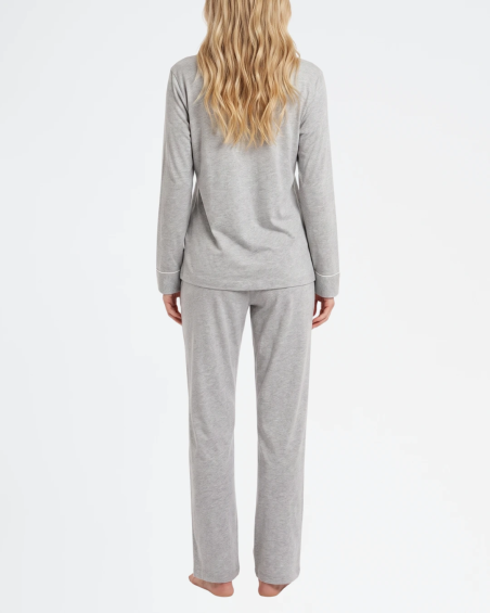 Pijama largo Hammond Knits Lauren Ralph Lauren I819950 en color plata