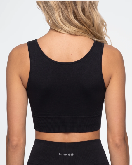 Top deportivo acanalado Galactic Bmy MC003 en color negro