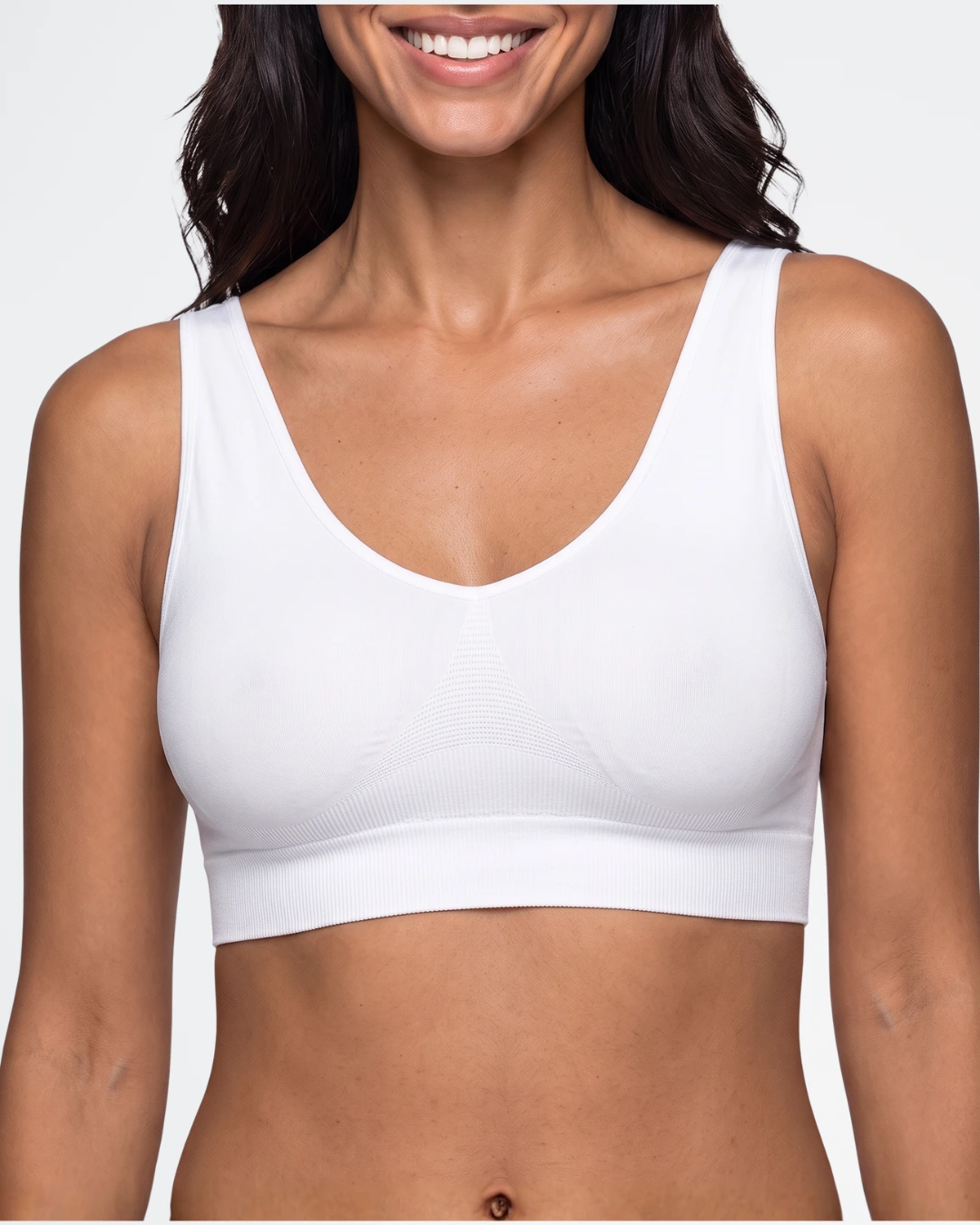 Top Cosmos Bmy de microfibra con tirantes anchos MI102 en color blanco