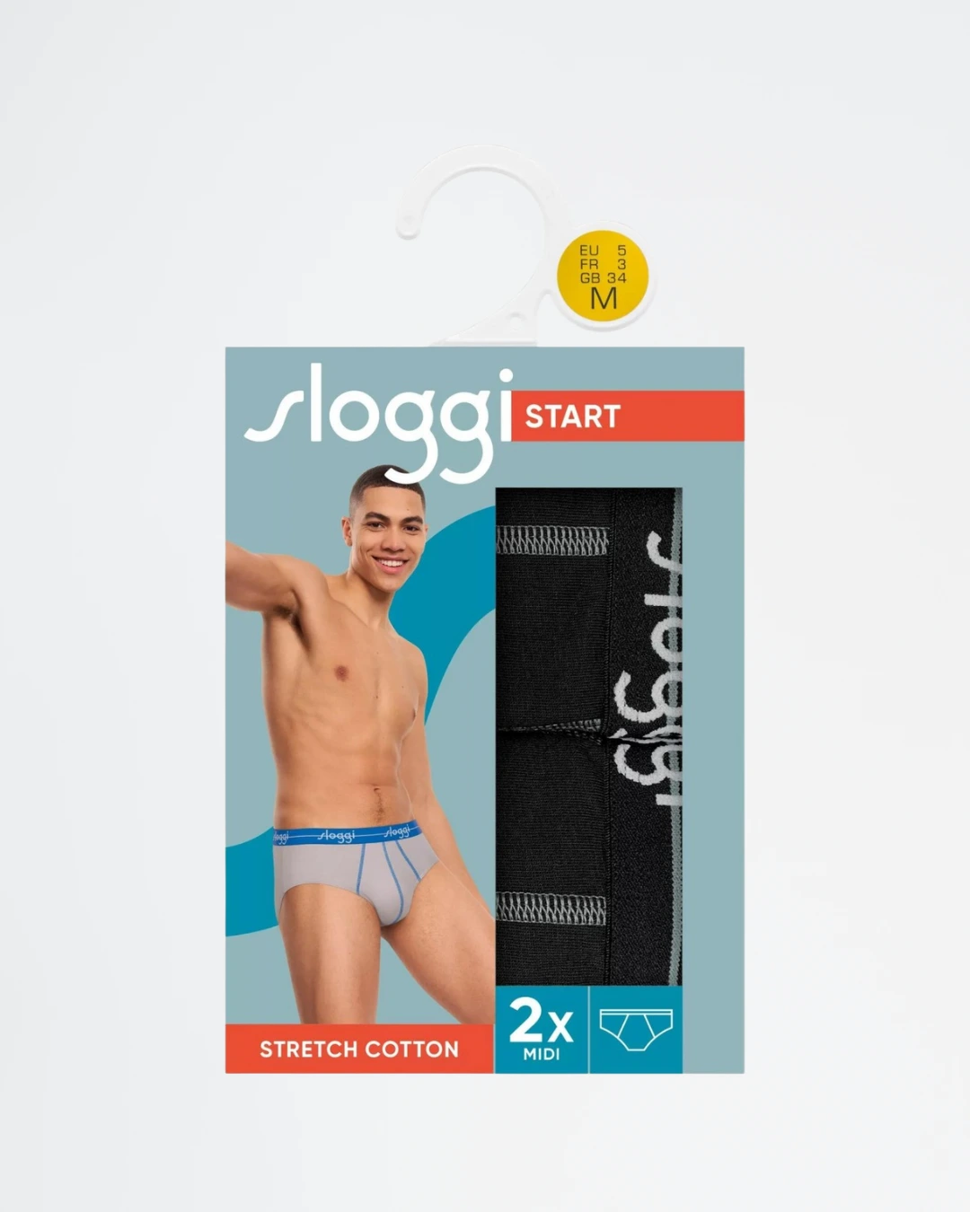 Pack 2 slips midi Sloggi men Start 10206949 en color negro