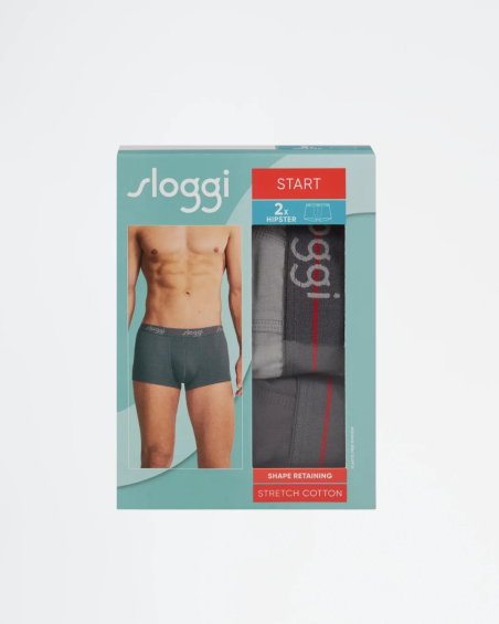 Pack 2 bóxers hipster Sloggi men Start 10206968 en color plata