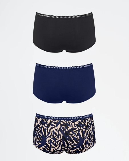 Pack 3 braguitas short Sloggi GO Crush 10219652 en color azul real