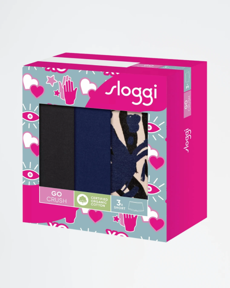 Pack 3 braguitas short Sloggi GO Crush 10219652 en color azul real
