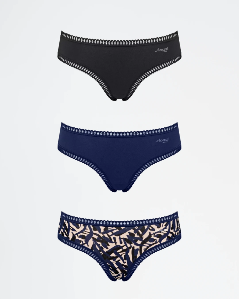 Pack 3 braguitas hipster Sloggi GO Crush 10219671 en color azul real 2