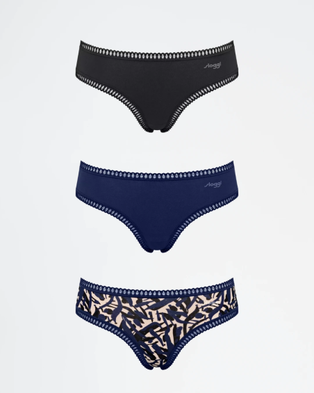 Pack 3 braguitas hipster Sloggi GO Crush 10219671 en color azul real