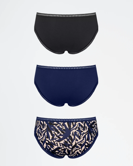 Pack 3 braguitas hipster Sloggi GO Crush 10219671 en color azul real