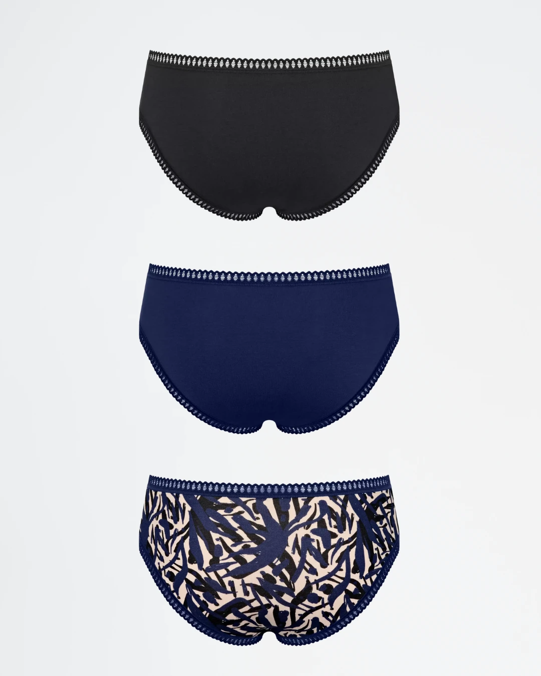 Pack 3 braguitas hipster Sloggi GO Crush 10219671 en color azul real