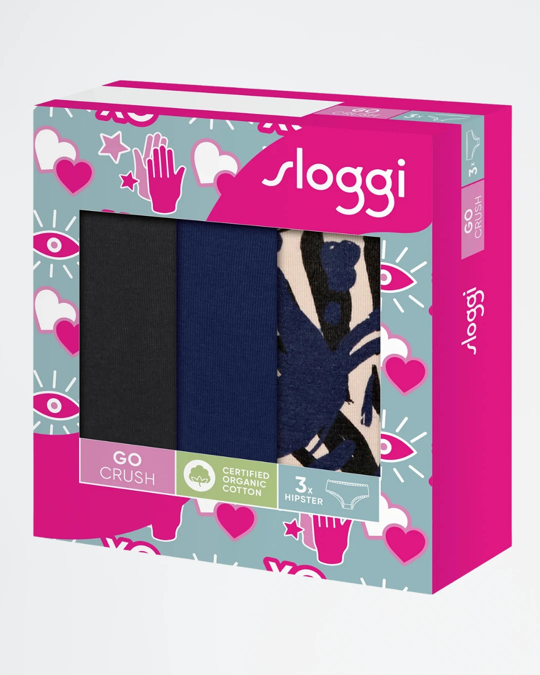 Pack 3 braguitas hipster Sloggi GO Crush 10219671 en color azul real