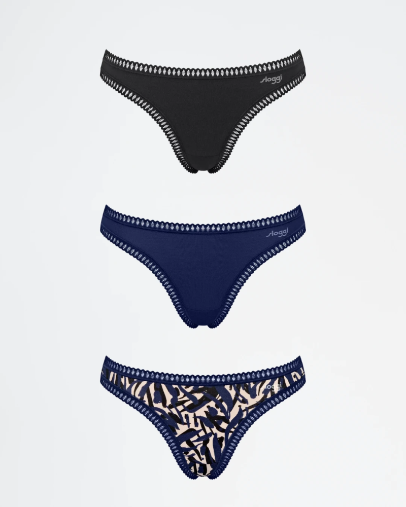 Pack 3 tangas Sloggi GO Crush 10219704 en color azul real 2