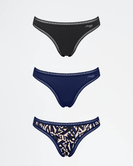 Pack 3 tangas Sloggi GO Crush 10219704 en color azul real