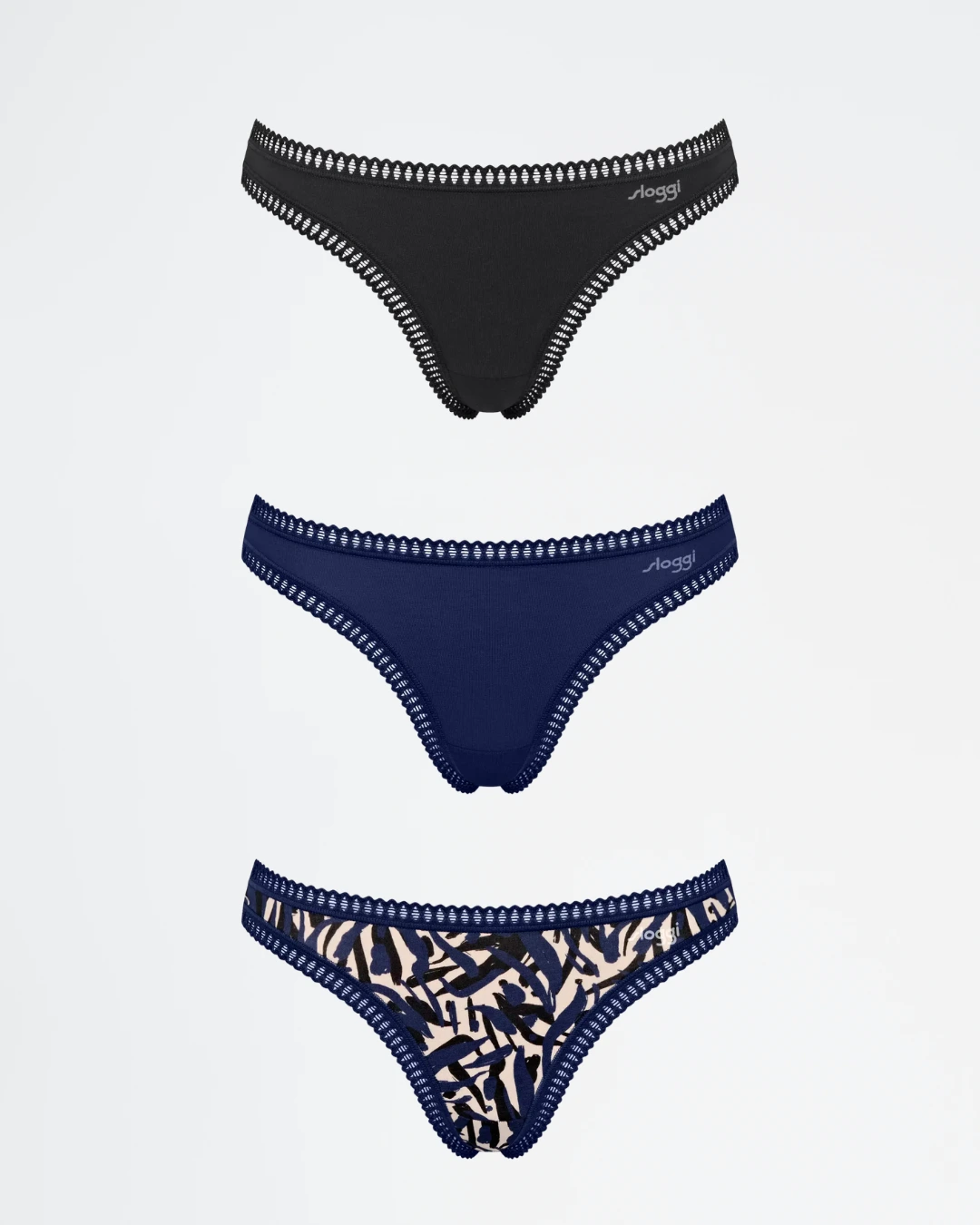 Pack 3 tangas Sloggi GO Crush 10219704 en color azul real