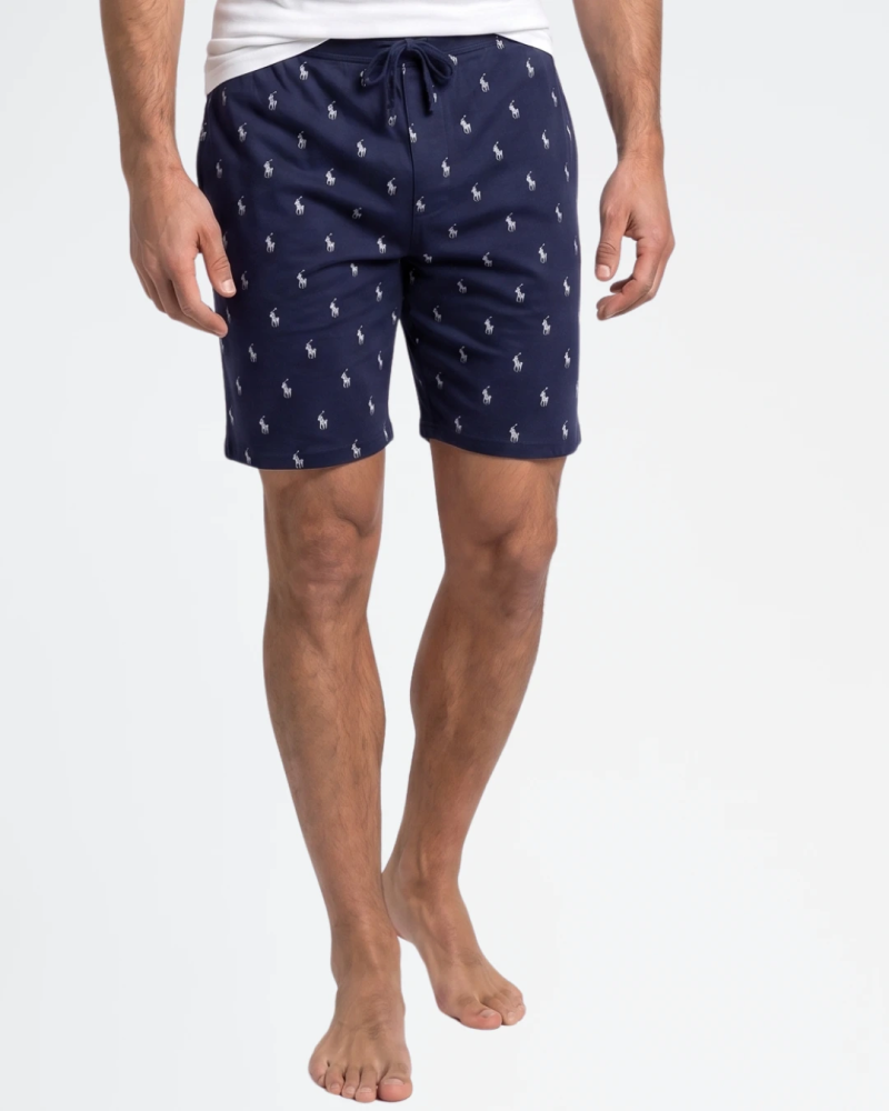 Pantalón corto de pijama Polo Ralph Lauren hombre azul marino con estampado Pony