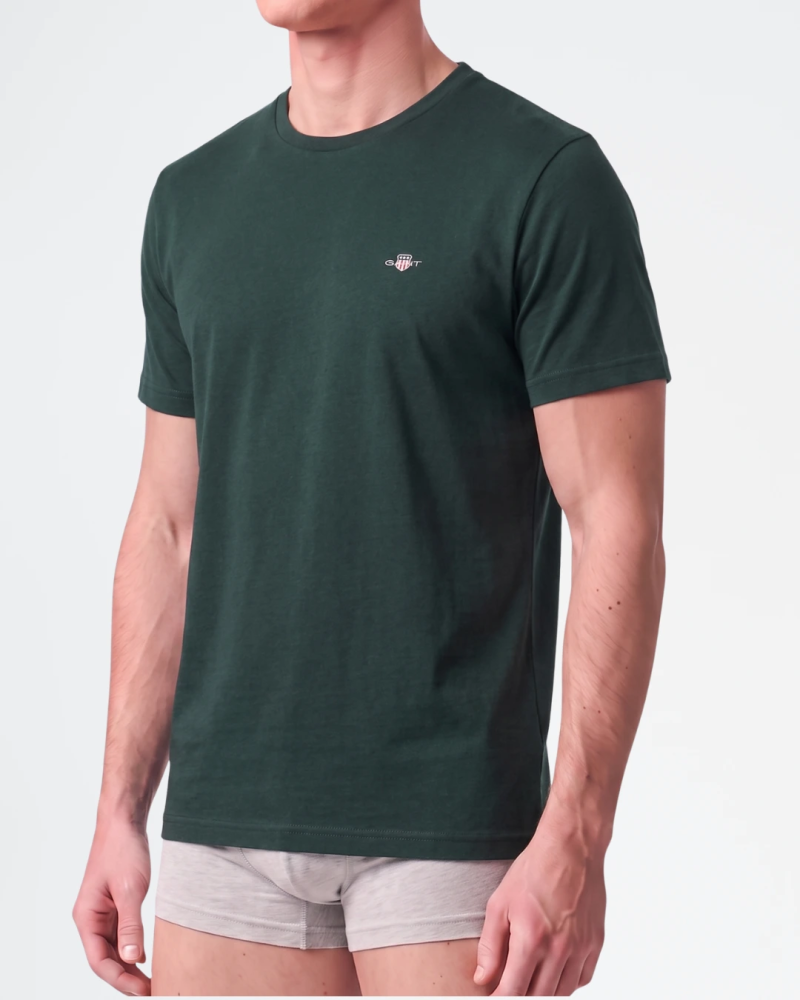 Camiseta GANT Regular Fit Shield para hombre 2003184 en color ciprés 2